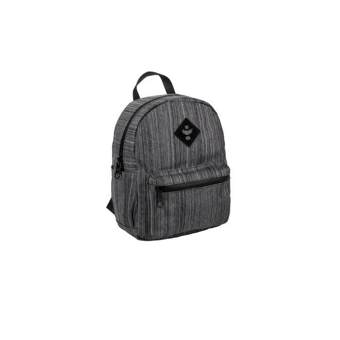 Revelry Shorty - Smell Proof Mini Backpack, Striped Dark Grey