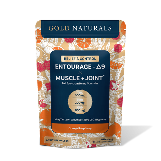Gold Naturals Entourage Δ9 x Muscle + Joint Gummy - Discreet Smoker