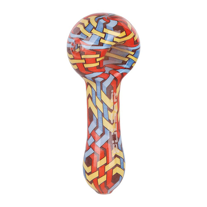 Pulsar Inside Print Glass Spoon Pipe | 4.75", Wavy Weave