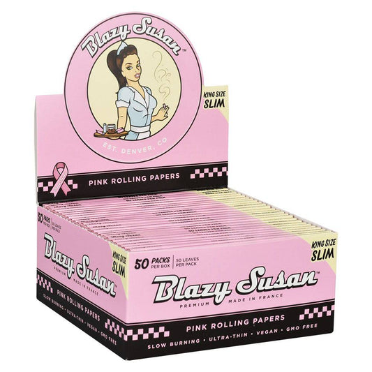 Blazy Susan Pink Rolling Papers | 50pk | 50pc Display - Discreet Smoker