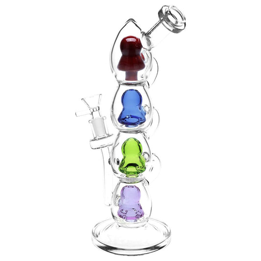 Pulsar Stacks on Stacks Glass Water Pipe - 11.75" / 14mm F - Discreet Smoker