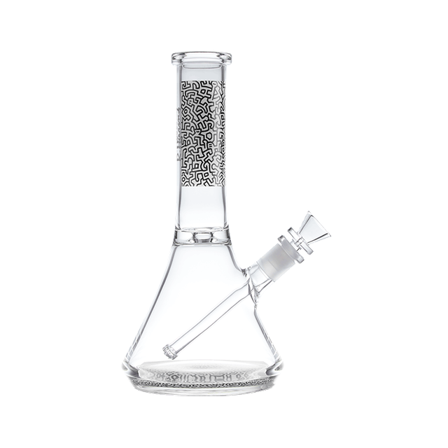 K. Haring Glass Beaker Water Pipe - Discreet Smoker