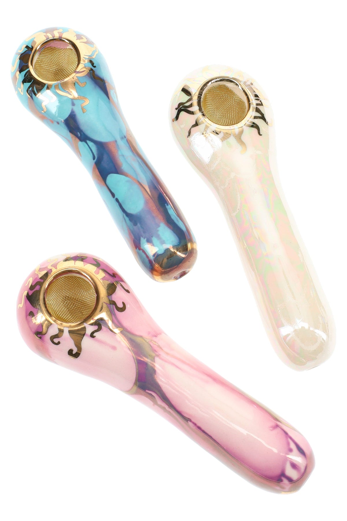 Ancient Creations Ceramics 4″ Ceramic Spoon Hand Pipe – Brass Screen – US-Made - Discreet Smoker