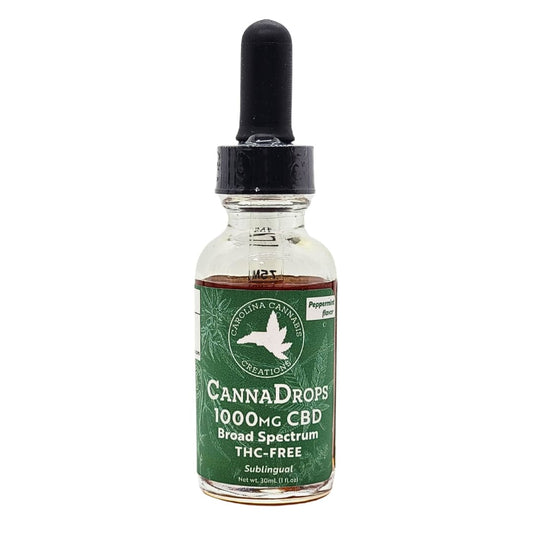 Canna Drops Broad Spectrum 1000mg CBD tincture | Peppermint | Carolina Cannabis Creations - Discreet Smoker