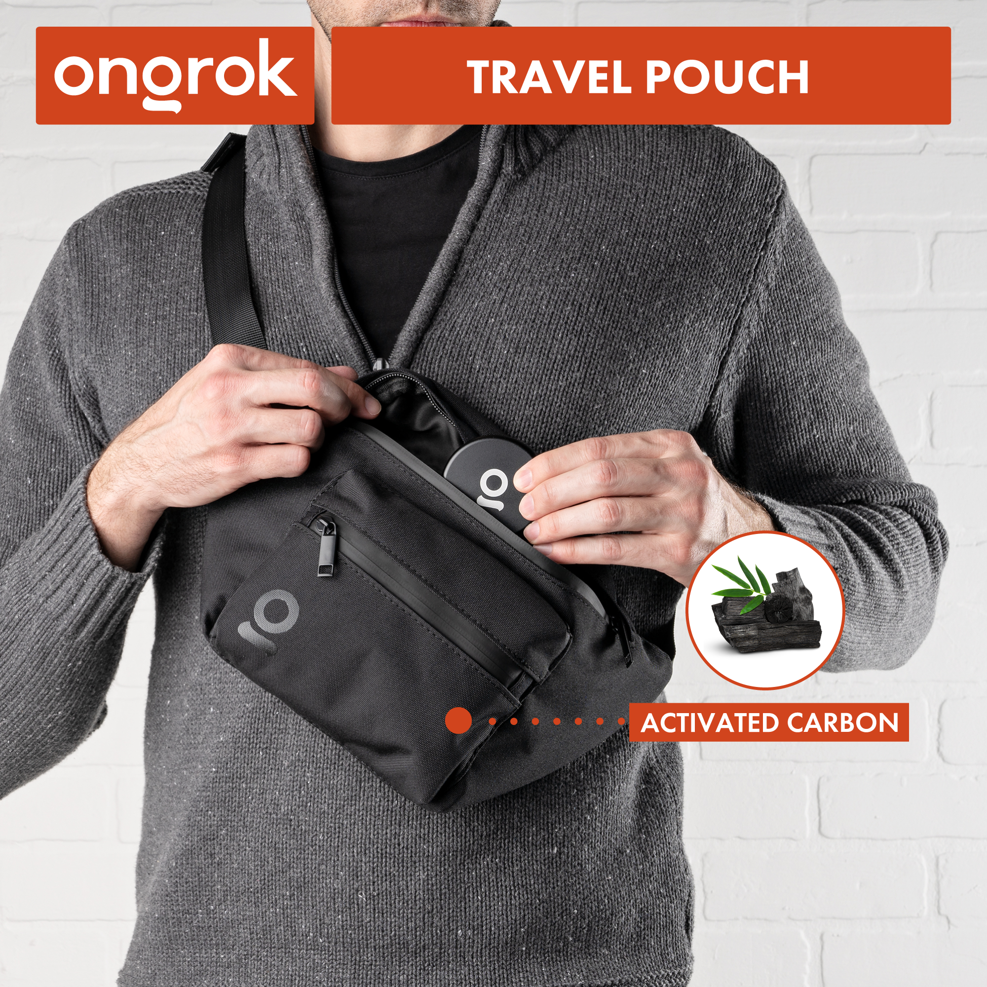 Ongrok Carbon-lined Smell Proof Fanny Pack / Travel Pouch