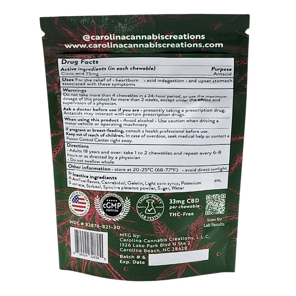 Daily Support Chewables | CBD | Watermelon 30ct bag | Carolina Cannabis Creations - Discreet Smoker