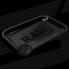 Matte Black Murder'D Cigarette Rolling Tray | Size - Small | Elegant and Sleek Black on Black Finish with Smooth Rounded Edges