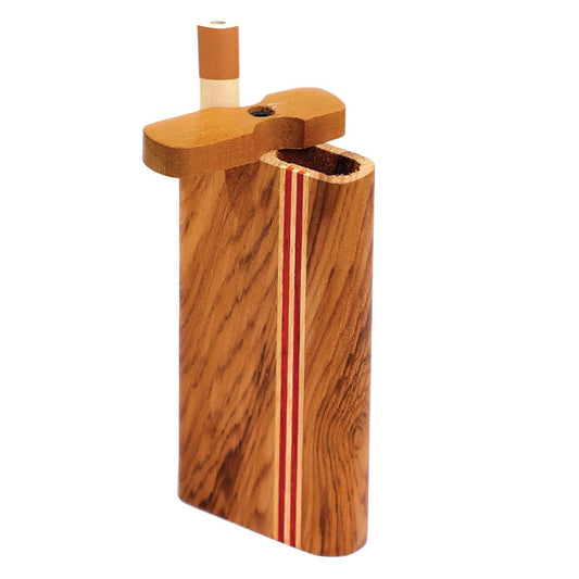 Striped Light Wood Dugout - Discreet Smoker