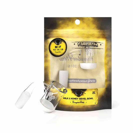 HONEY & MILK BEVEL BOWL QUARTZ BANGER - 90° DEGREE | YL - Discreet Smoker