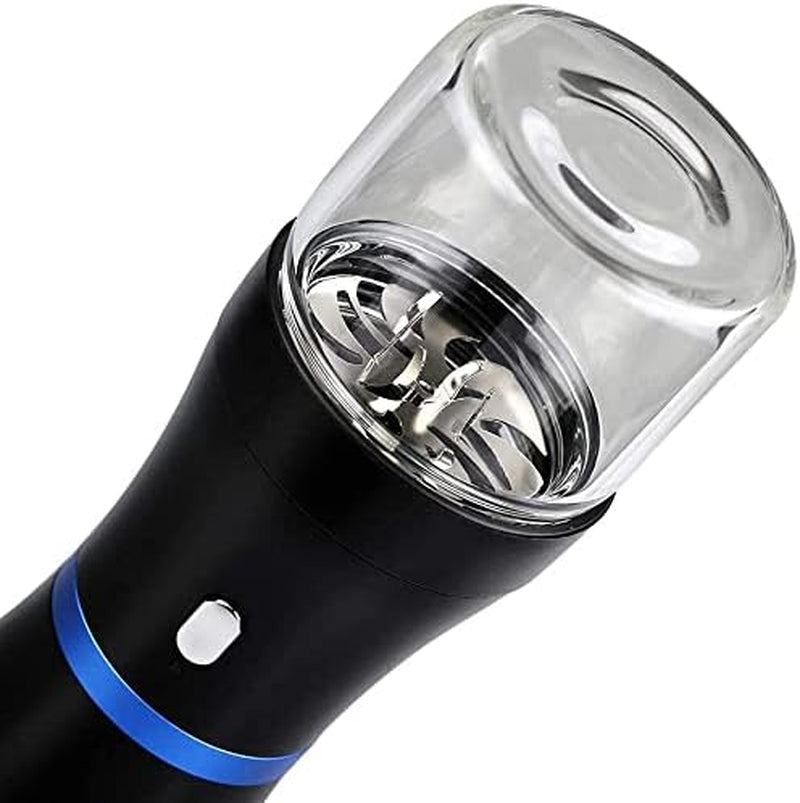 Electric Herb Grinder COMPACT for Flower Buds, Usb-Rechargeable, 2Pcs 1.7Oz Glass Herb Chamber - Ideal for Everyday Carry