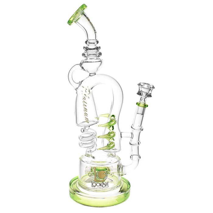 Lookah Glass Spiral Recycler Water Pipe | 14.75" | 14mm F, Green