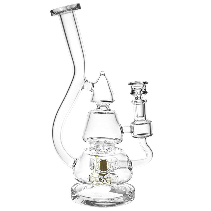 Lookah Glass Stacked Triangle Water Pipe | 11.25", Clear
