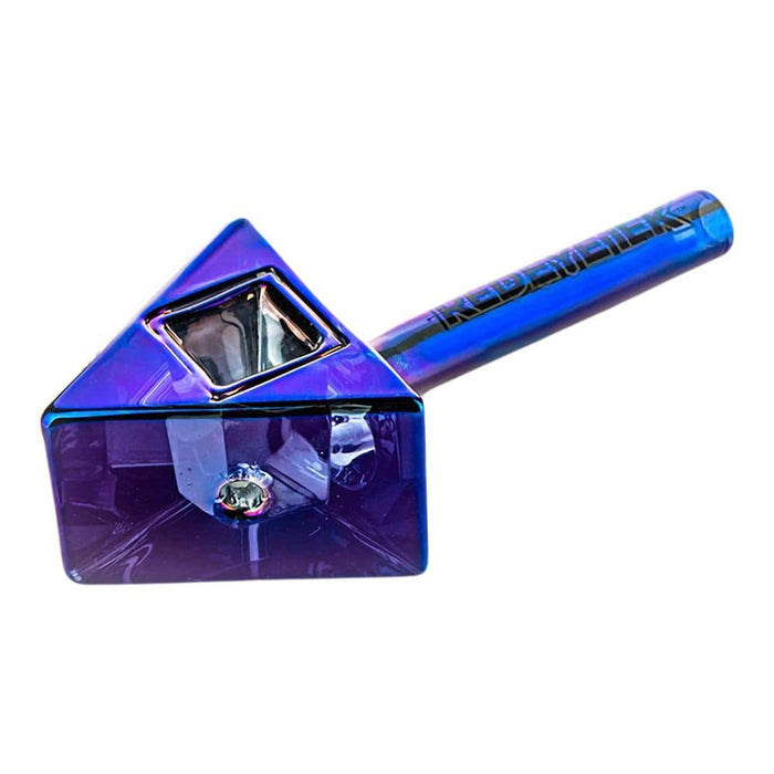 Red Eye Tek Terminator Finish Infinity Bowl Triangle Glass Hand Pipe | 4.5", Blue