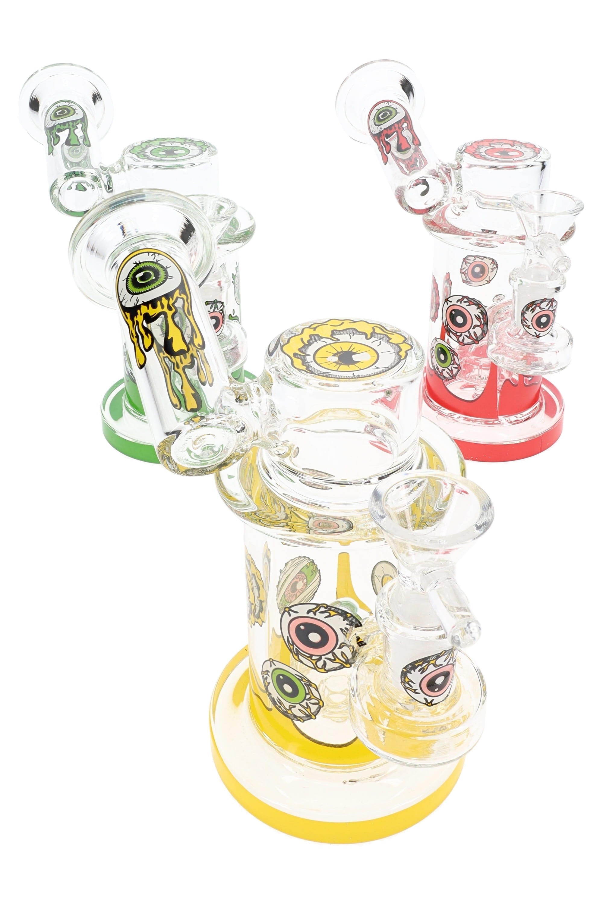 Glass Sidecar Bong “Eye Spy” – Showerhead Perc – 14.5 mm GoG – 5½″ - Discreet Smoker
