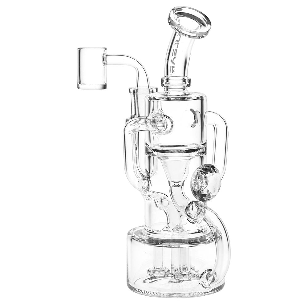 Pulsar Debonaire Diamond Triple Perc Glass Recycler Dab Rig - 9" / 14mm F / Clear - Discreet Smoker
