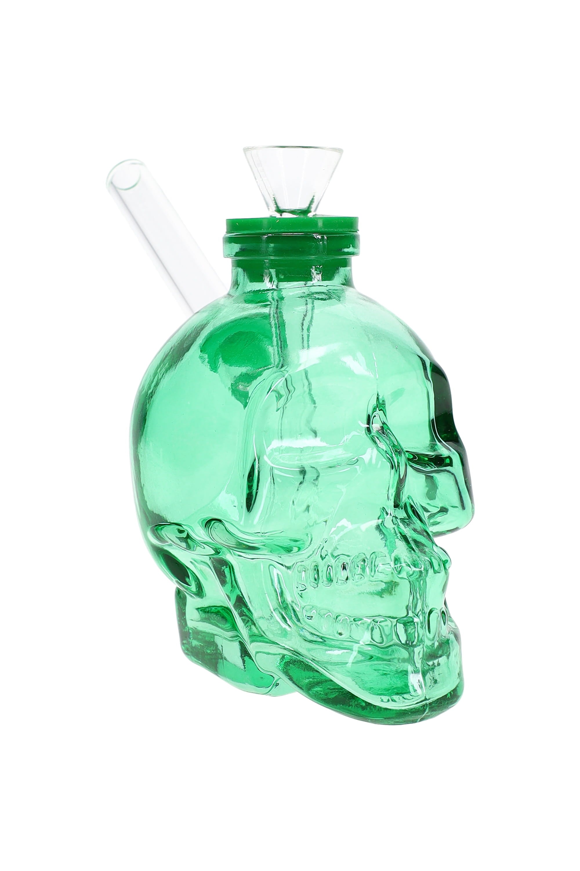 Colored Skull Glass Bong “Bone Bank” – 4″ - Discreet Smoker