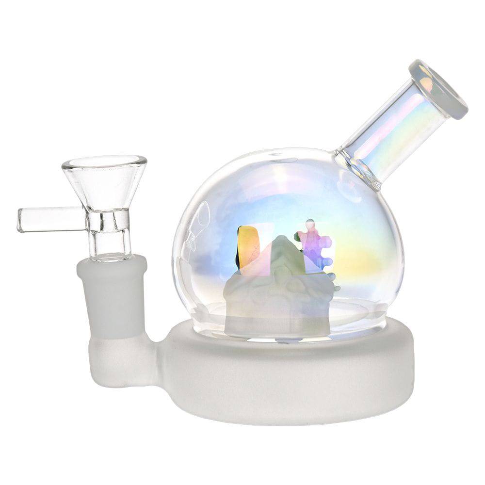 Christmas House Globe Glass Water Pipe - 3.75" / 14mm F - Discreet Smoker