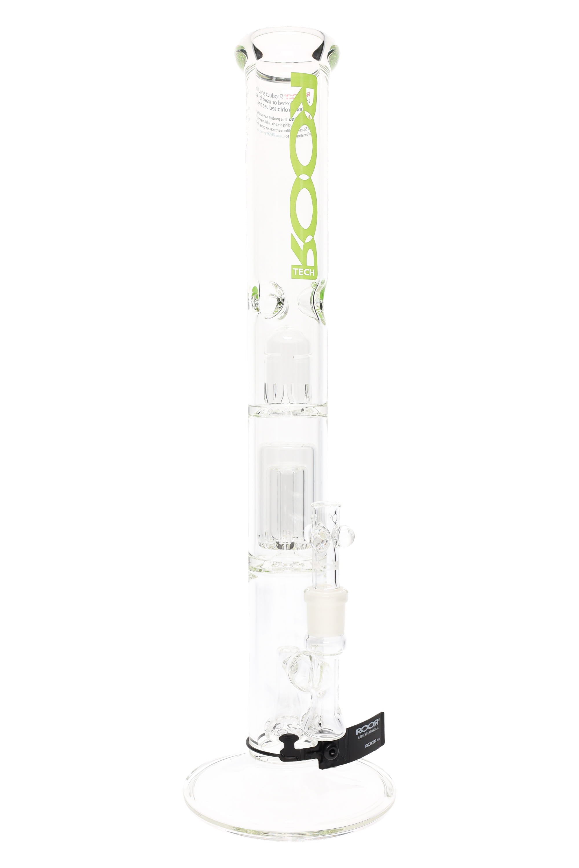 ROOR Tech 18" 5 mm GOG Straight Shooter – Multi-Perc Ice Pinch Tube - Discreet Smoker