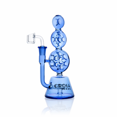 8" Triple Stack Swiss Perc Recycler Dab Rig | Croia Glass - Discreet Smoker