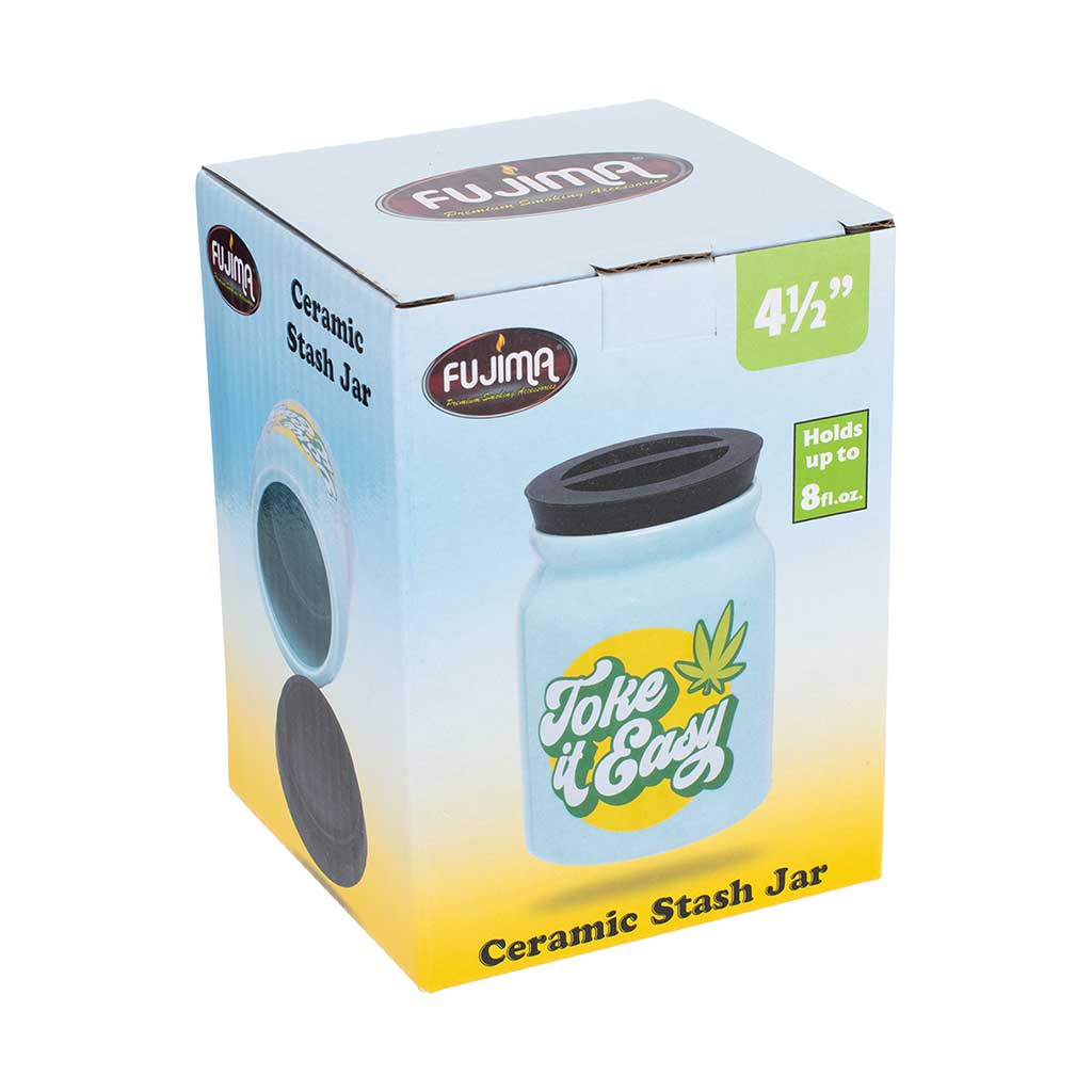 LARGE CERAMIC STASH JAR - TOKE IT EASY - Discreet Smoker