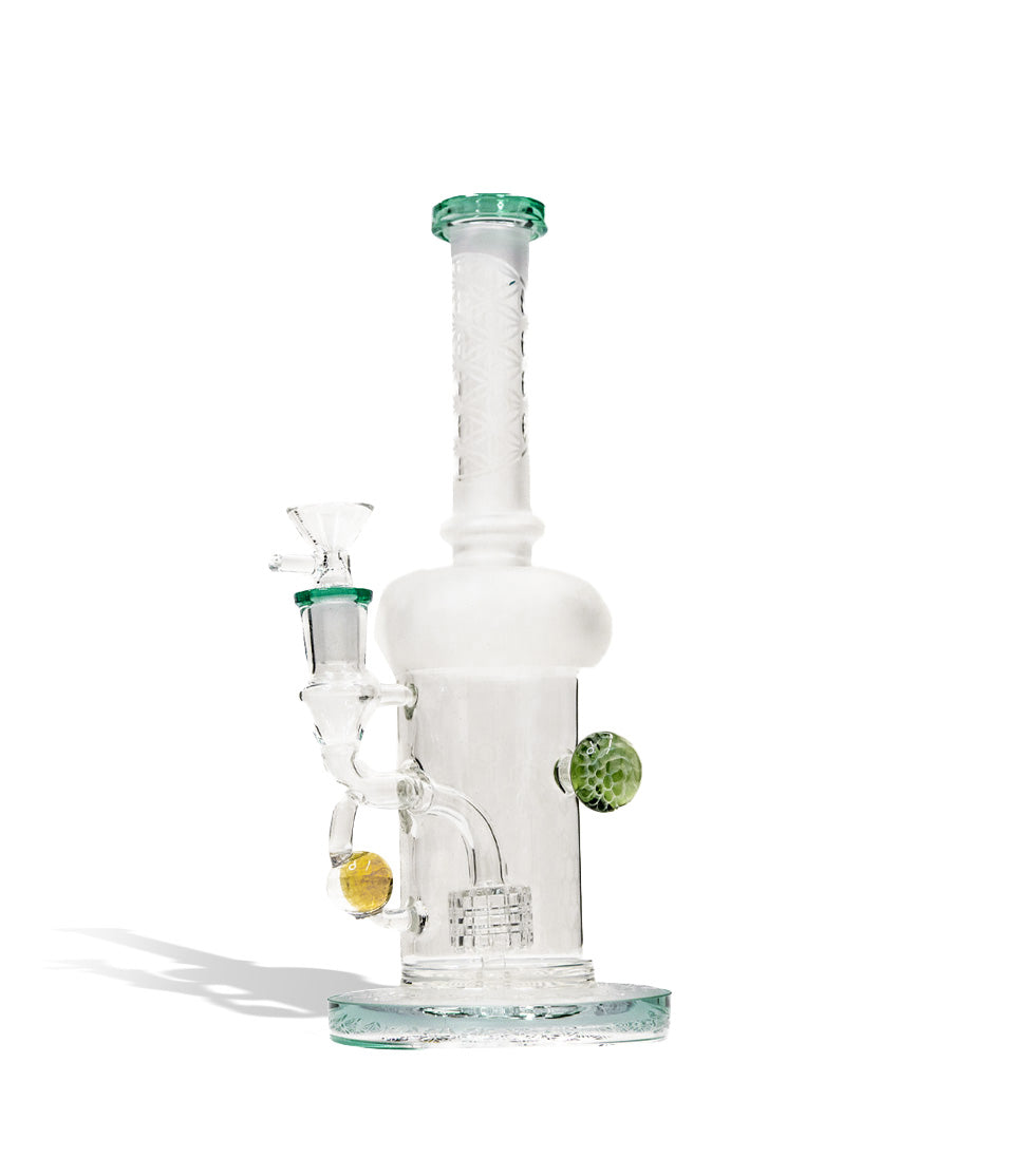 9 Inch Water Pipe with Honey Comb Perc and 14mm Funnel Bowl - Discreet Smoker