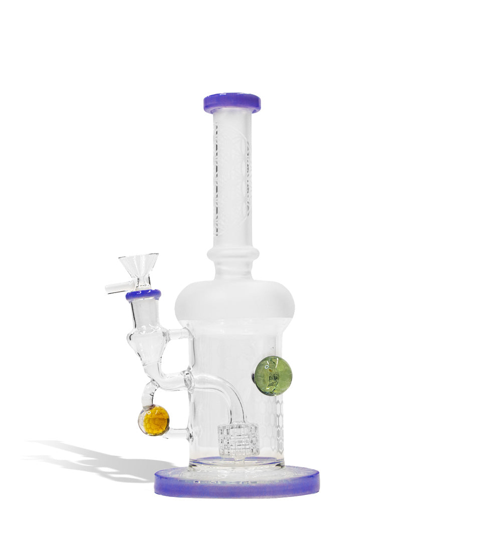 9 Inch Water Pipe with Honey Comb Perc and 14mm Funnel Bowl - Discreet Smoker