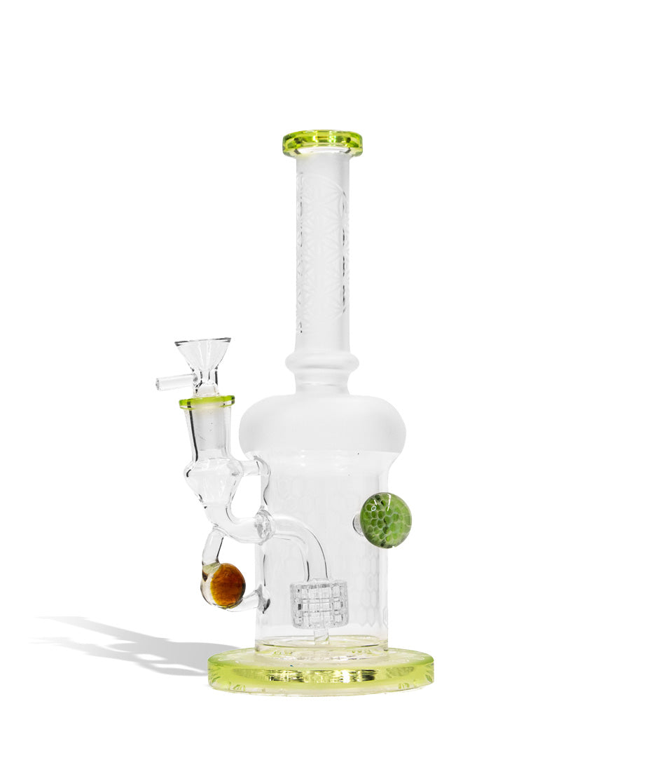 9 Inch Water Pipe with Honey Comb Perc and 14mm Funnel Bowl - Discreet Smoker