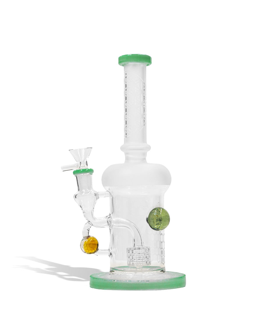 9 Inch Water Pipe with Honey Comb Perc and 14mm Funnel Bowl - Discreet Smoker