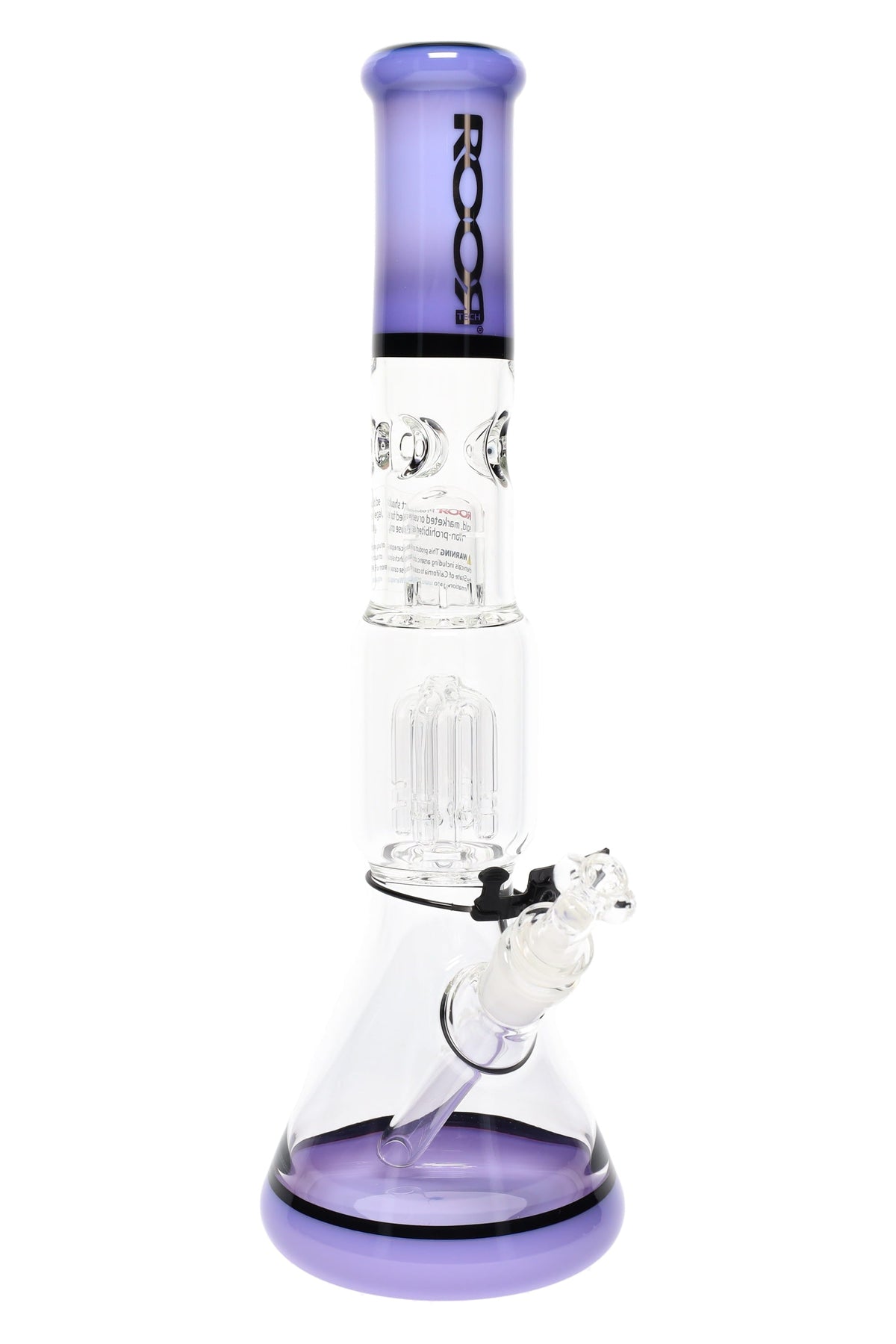 ROOR Tech 14" Multicolor Beaker Bong with Tree Perc – Glass-on-Glass - Discreet Smoker