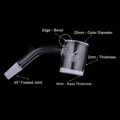 HONEY & MILK BEVEL QUARTZ BANGER - 45° DEGREE | YL - Discreet Smoker