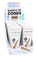 GRAV Tall Kings Quartz Tip Cones – 109 mm – 3/Pack – 16-Count Display - Discreet Smoker