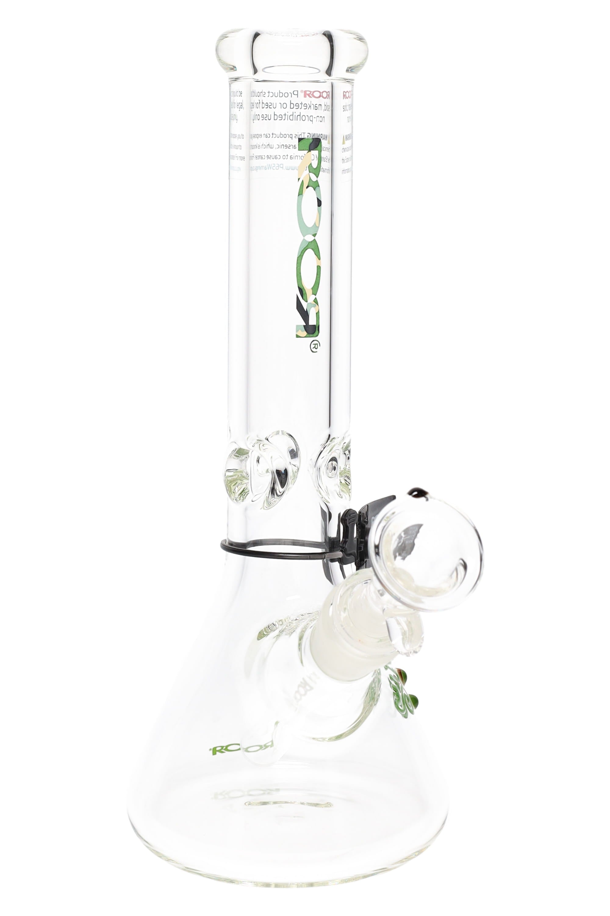 ROOR 10" Beaker Bong – Ultra-Thick 7 mm Glass, Glass-on-Glass - Discreet Smoker