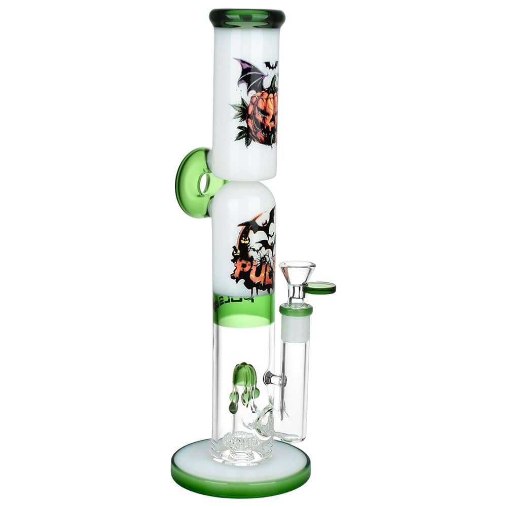 Pulsar Double Stacked Halloween Glass Water Pipe - 12.75" / 14mm F - Discreet Smoker
