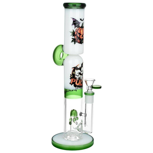 Pulsar Double Stacked Halloween Glass Water Pipe - 12.75" / 14mm F - Discreet Smoker