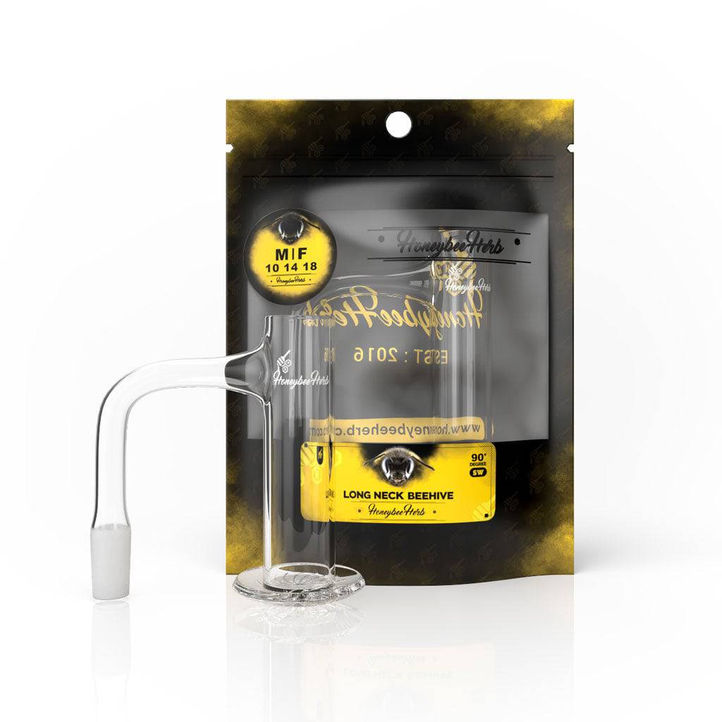 LONG NECK BEEHIVE QUARTZ BANGER - 90° DEGREE | BL - Discreet Smoker
