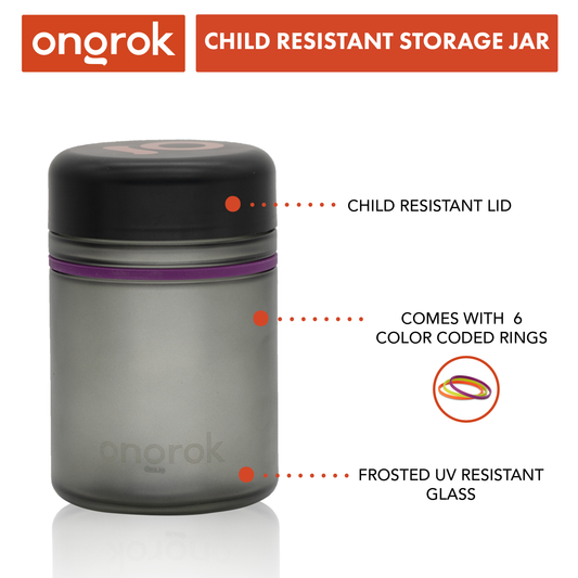 Ongrok 500ml Child Resistant Jars, 2 pack - Discreet Smoker