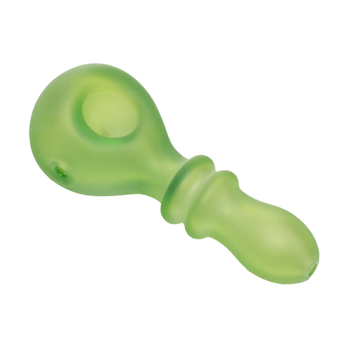 Human Grade Double Ring Spoon Pipe, Matrix Green Sandblasted