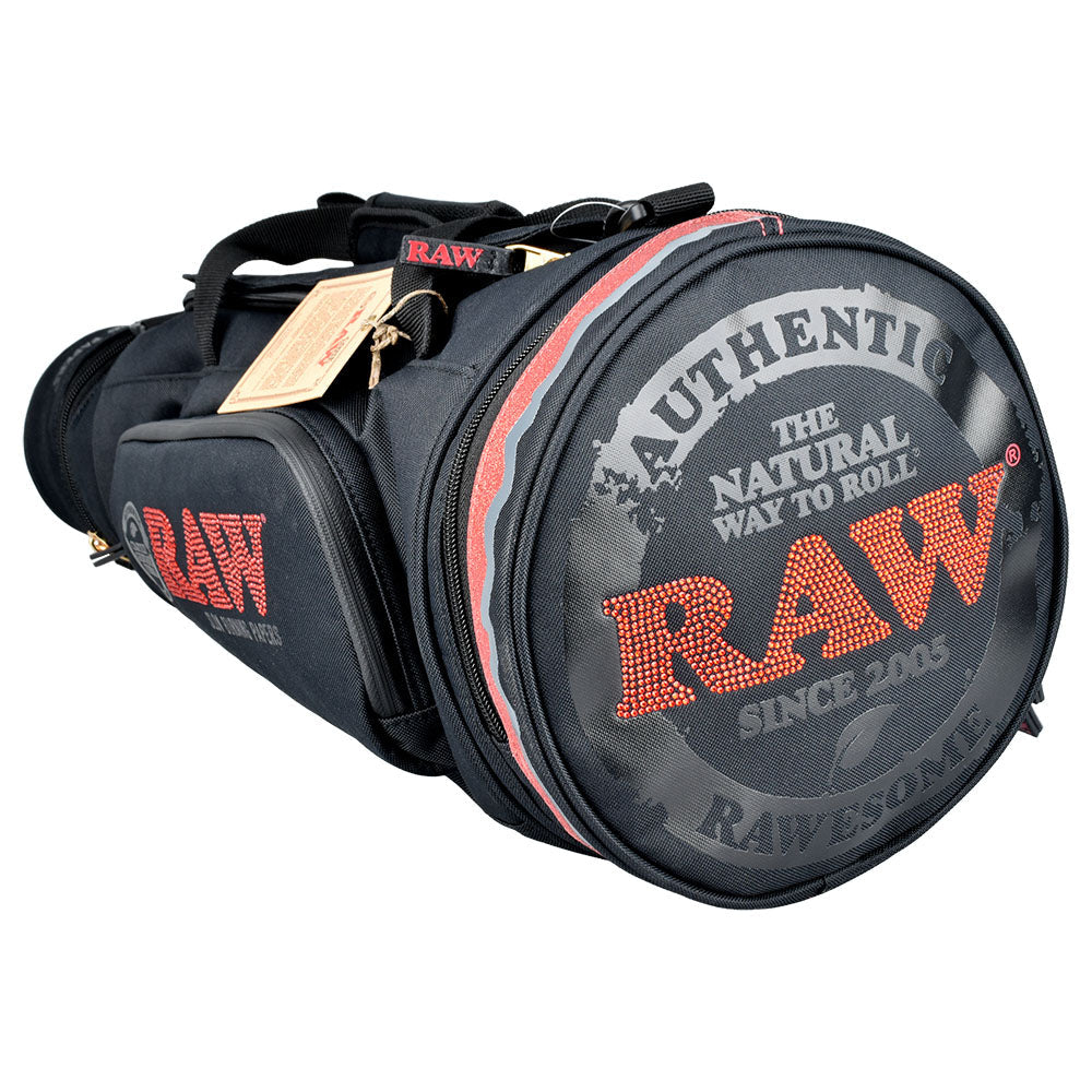 RAW Multi-compartment Cone Duffel Bag - 21"x9" / Black - Discreet Smoker