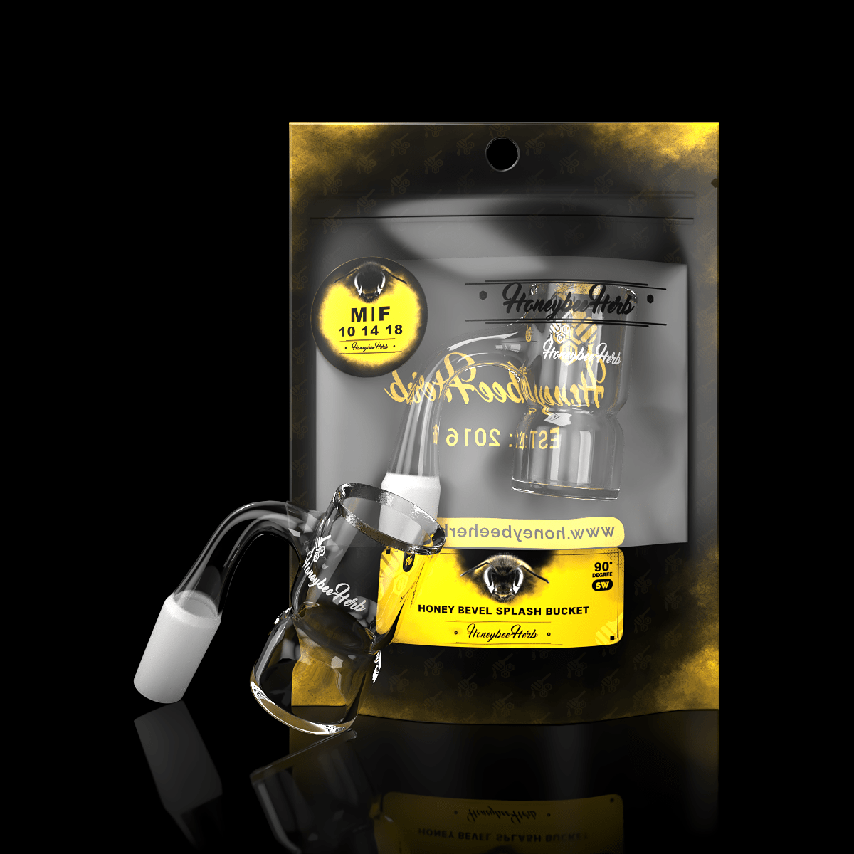 HONEY BEVEL SPLASH BUCKET - 90° DEGREE | BL - Discreet Smoker