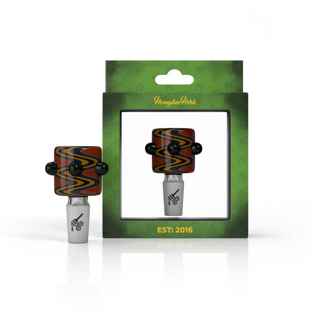 CYLINDER ZIG ZAG STRIPPED FLOWER BOWL PIECES - Discreet Smoker