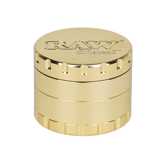 RAW Ethereal Gold-Plated Stainless Steel Grinder - 4pc / 2.25" - Discreet Smoker