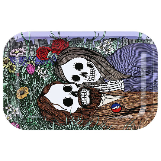 Grateful Dead x Pulsar Metal Rolling Tray - Flower Couple / 11" x 7" - Discreet Smoker
