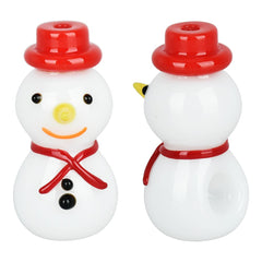 Snowman Glass Hand Pipe - 3.5" - Discreet Smoker