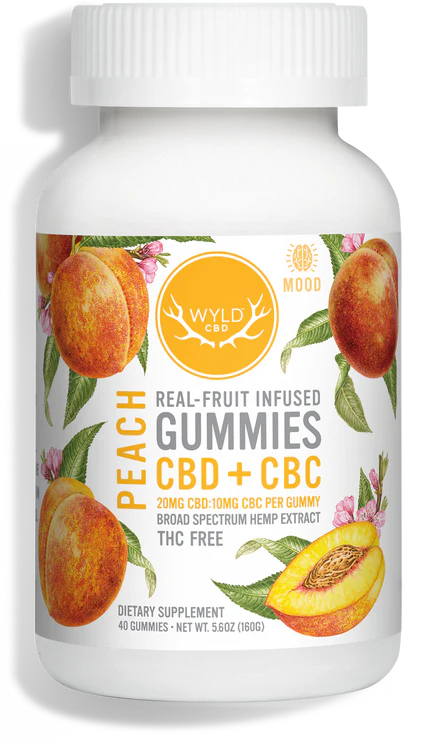 WYLD Real Fruit Infused CBD + CBC Gummies Peach (60MG -1200MG)