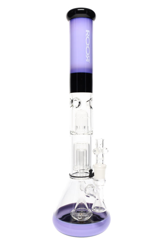 ROOR Tech Stemless Multicolor Beaker Bong – Multi Percs – 18″ – 5 mm - Discreet Smoker