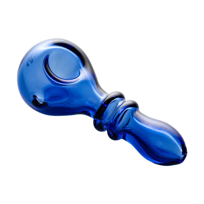 Human Grade Double Ring Spoon Pipe, Light Blue