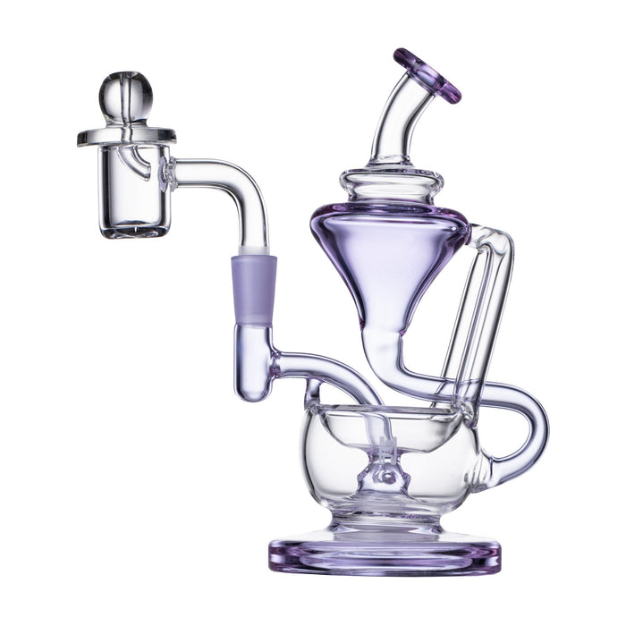 Human Grade 5" Recycler 1A, Clear with Purple Accent