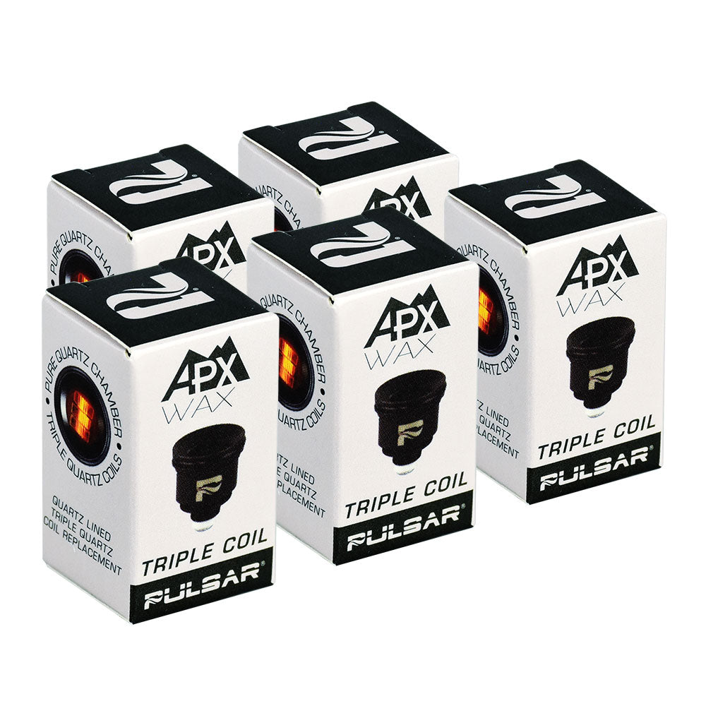 5PC BOX - Pulsar APX Wax V3 Replacement Triple Quartz Coil - Discreet Smoker