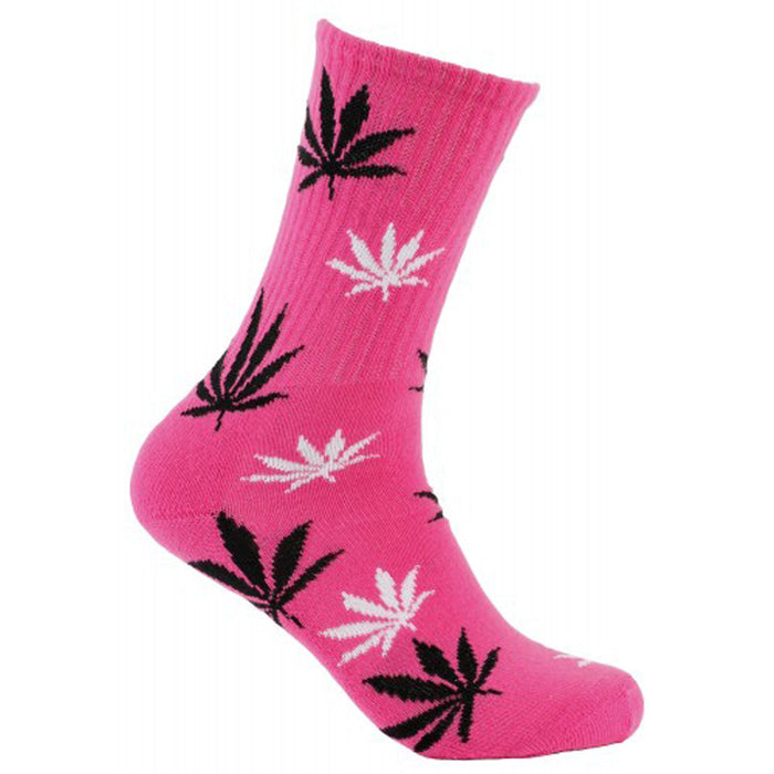 Mad Toro Socks | All Over Hemp Leaf, Mad Toro Pink Black