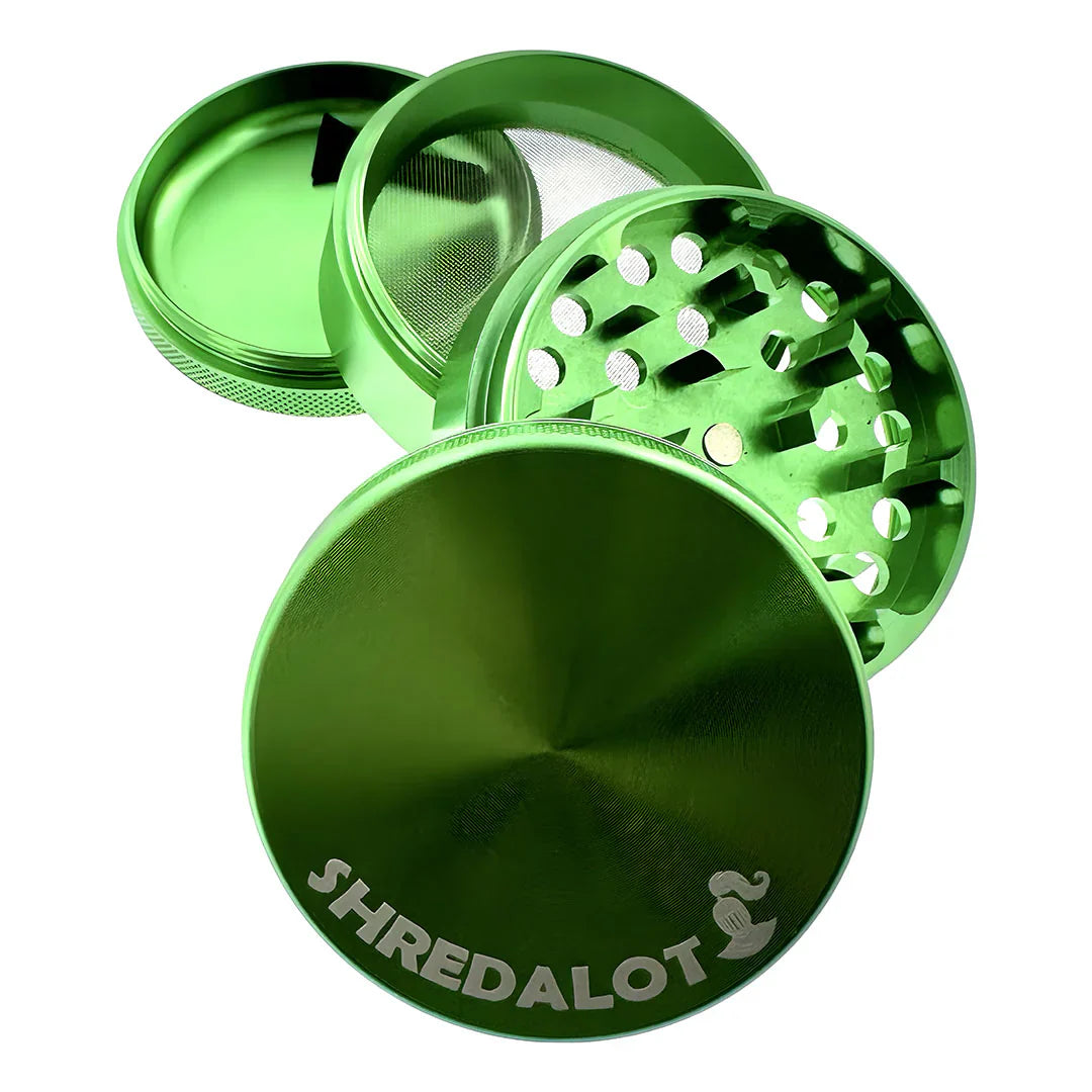 Sir Shredalot 4 Piece Metal Herb Grinder - 63mm - Discreet Smoker